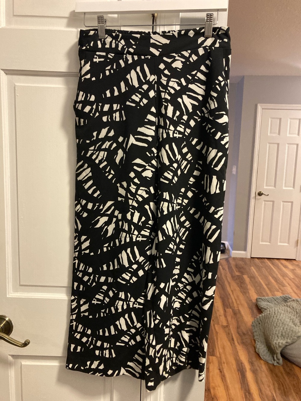 Nine West Black and White Wide Leg Jumpsuit Pants